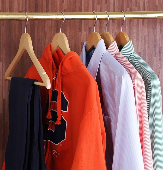 Utopia Home Premium Wooden Hangers 80 Pack - Durable & Slim Coat Hanger - Suit Hanger with 360-Degree Rotatable Hook - Wood Hangers with Shoulder Grooves (Natural Color)