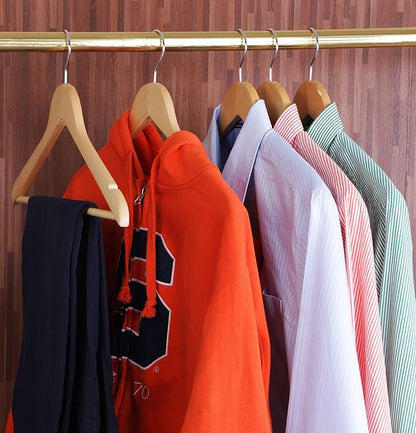 Utopia Home Premium Wooden Hangers 80 Pack - Durable & Slim Coat Hanger - Suit Hanger with 360-Degree Rotatable Hook - Wood Hangers with Shoulder Grooves (Natural Color)