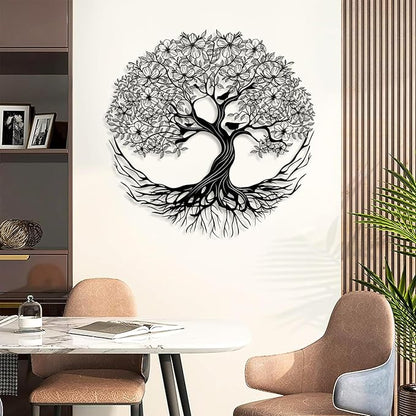 Yemwot Metal Tree of Life Wall Decor, Circle of Life Metal Tree Wall Art, Branch Art, Spiritual Decor, Modern Sculpture Decoration, Living Room Bedroom Decoration (Gold-Tree 5, 18"x 18"| 47x47cm)