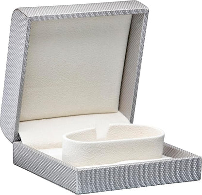 Luxury Weave Texture Watch & Bangle/Bracelet Box - Cuff-Insert-Style Jewelry Gift Box for Men & Women - Bracelet & Watch Box Soft Suede Interior - Ideal for Watch & Bangle/Bracelet Case