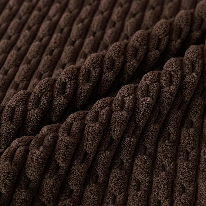 Set of 4 Dark Brown Decorative Throw Pillow Covers 22x22 Inch Corduroy Pillow Covers for Bed Couch Sofa Living Room Soft Square Cushion Cases