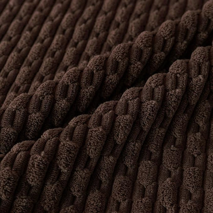 Set of 4 Dark Brown Decorative Throw Pillow Covers 24x24 Inch Corduroy Pillow Covers for Bed Couch Sofa Living Room Soft Square Cushion Cases