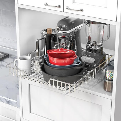 Simple Houseware Under Cabinet Pull Out Sliding Shelf Drawer Organizer, 18" D x 17" W