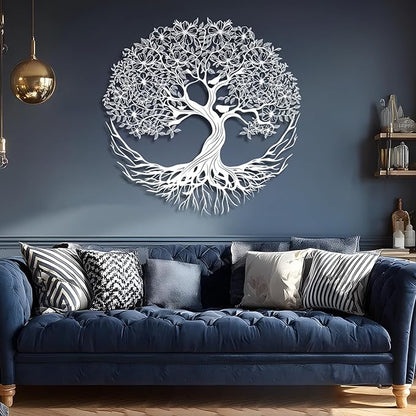 Yemwot Metal Tree of Life Wall Decor, Circle of Life Metal Tree Wall Art, Branch Art, Spiritual Decor, Modern Sculpture Decoration, Living Room Bedroom Decoration (Gold-Tree 5, 35"x 35"| 90x90cm)