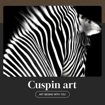 Framed Black and White Wall Art, Modern Animal Potrait Prints Paintings Artwork for Walls, Contemporary Minimalist Zebra Photography Pictures for Living Room Dining Bedroom Hallway Home Decor 24x36 In