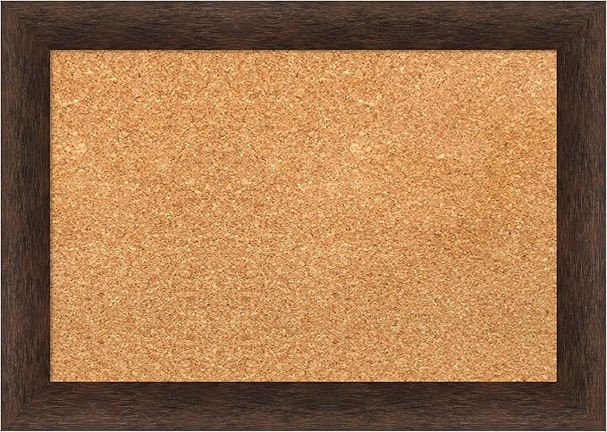 Amanti Art Natural Cork Board for Wall, 15x21 Vision Board with Brown Wood Frame, Small Corkboard Office Decor for Home Organization, Casual Corkboard Pinboard to Display Items for Home Organization