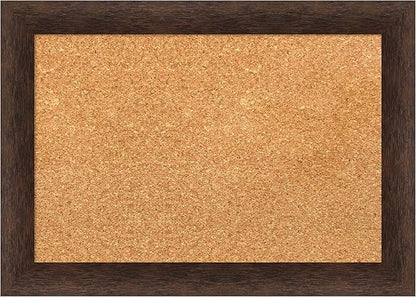 Amanti Art Natural Cork Board for Wall, 15x21 Vision Board with Brown Wood Frame, Small Corkboard Office Decor for Home Organization, Casual Corkboard Pinboard to Display Items for Home Organization