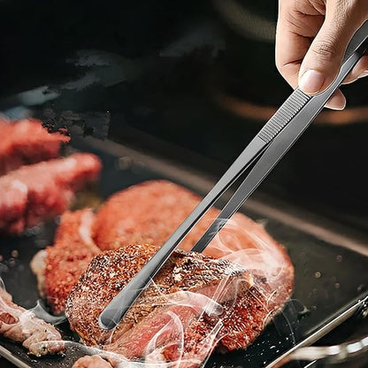 Seido 2-Piece Serving Tweezer Set 12-Inch – Professional Stainless Steel Kitchen Tongs with Fine Tip & Flat Tip, Non-Slip Grip, Heat-Resistant Precision Tools for Cooking, Plating & Garnishing