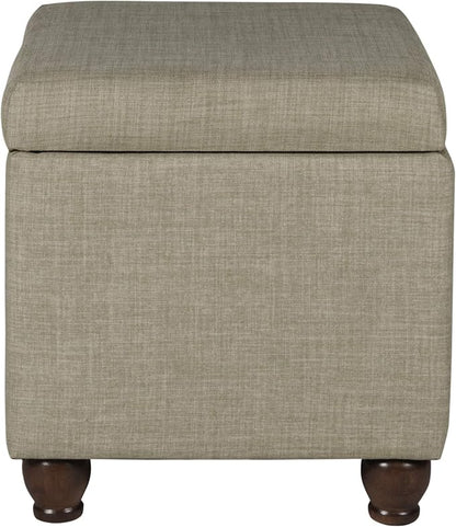 Spatial Order Home Decor | Upholstered MediumRectangular Storage Ottoman | Hinged Lid Ottoman with Storage for Living Room & Bedroom, Tan