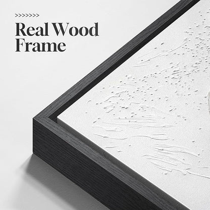 Framed Modern Black and White Abstract Wall Art, Square Minimalist Canvas Prints Painting Artwork for Walls, Geometric Circle Pictures for Bedroom Dining Room Lounge Living Room Wall Decor 24x24 In