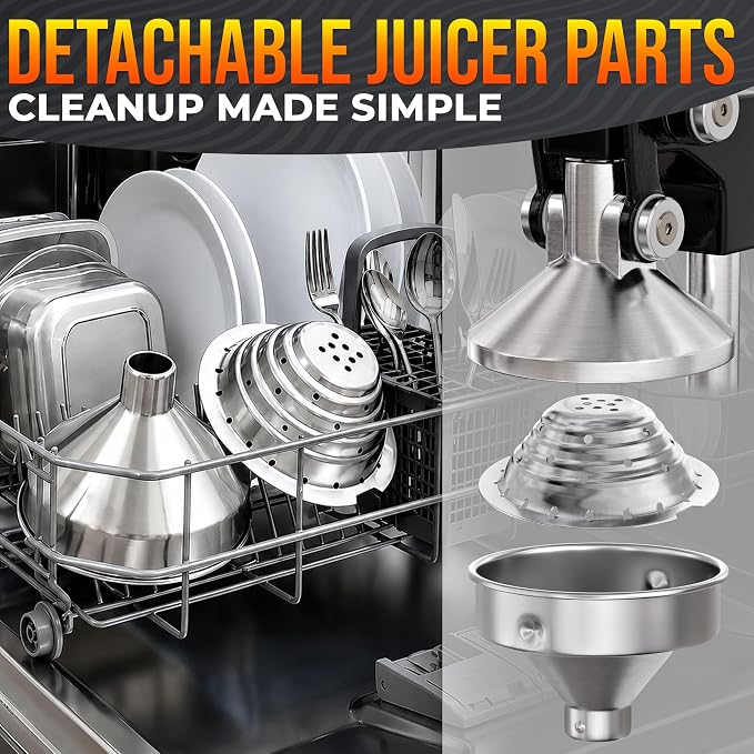 Cast Iron Juicer Hand Press, Heavy-Duty Squeezer – One Pull Extracts Full Juice with No Electricity – Manual Citrus Press Juicer & Orange Squeezer for Lemon, Lime, and Lemonade at Home or Bar (Black)