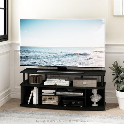Furinno Jaya Large Entertainment Center Hold up to 55-in TV, Inches, Blackwood