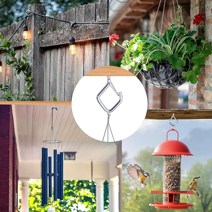 30 Pcs Silver Eye Hooks Screw Heavy Duty,Ceiling Hooks for Hanging Plants,String Lights,Cup,Wind Chime,Bird Feeders. Plant Hanger Indoor&Outdoor