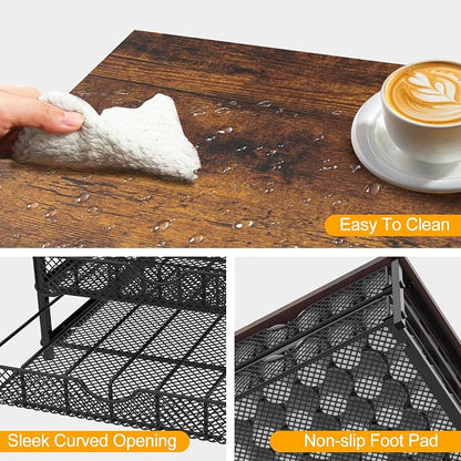 Coffee Pod Organizer 2 Tier Coffee Pod Drawer Holder 72 Capacity K Cup Coffee Capsule Storage Rack for Countertop Metal Coffee Pod Storage with Sliding Baskets for Home Office Coffee Station