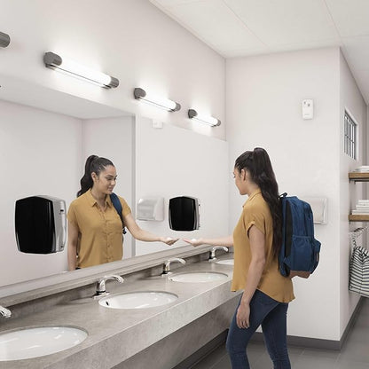 Rubbermaid Commercial Products AutoFoam Hand Soap & Sanitizer Dispenser Black/Black Pearl Touchless Wall Mount Battery Operated for Restrooms in Offices/Hotels/Entertainment/Schools