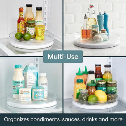 YouCopia FridgeView Fridge Turntable, Lazy Susan Organizer for Refrigerator Storage, 11” , White