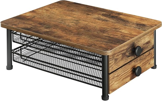 YATINEY Coffee Pod Drawer Holder, 70 Capacity Coffee Capsule Storage Organizer, 2-Tier Coffee Pod Drawer for K Cup, for Home Kitchen, Rustic Brown KH28BR