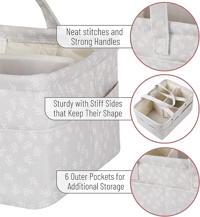 Mr. Pen- Baby Diaper Caddy Organizer, Patterned Gray, Nursery Storage Bin and Car Organizer for Diapers and Baby Wipes