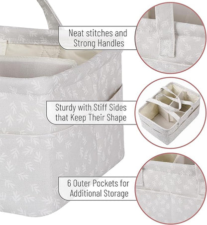 Mr. Pen- Baby Diaper Caddy Organizer, Patterned Gray, Nursery Storage Bin and Car Organizer for Diapers and Baby Wipes