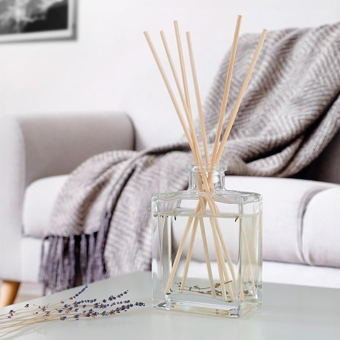 Urban Naturals Lavender Fields Oil Essential Oil Reed Diffuser Set with Real Lavender Stems! French Blossoms, Geranium & Clary Sage | #1 Gift Idea for Aromatherapy & Stress Relief | Vegan | USA Made