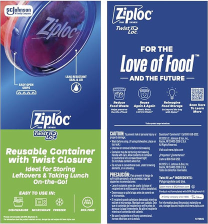 Ziploc Twist 'n Loc Food Storage Meal Prep Containers Variety Pack, 9 Count