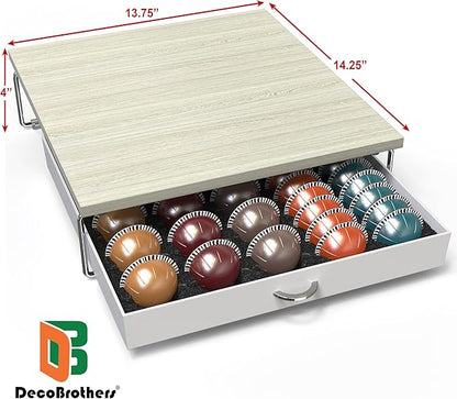Deco Brothers Supreme Vertuoline Drawer, Holds with 30 Big or 60 Small Vertuoline Pods, Maple