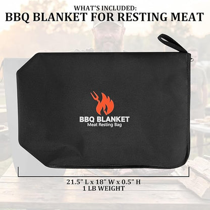 21-Inch BBQ Blanket for Resting Meat, Heavy-Duty Oxford Cloth Brisket Bag with 5-Layer Thermal Insulation, Water-Resistant & Easy Wipe Clean, Perfect Valentine's Day for Pitmaste