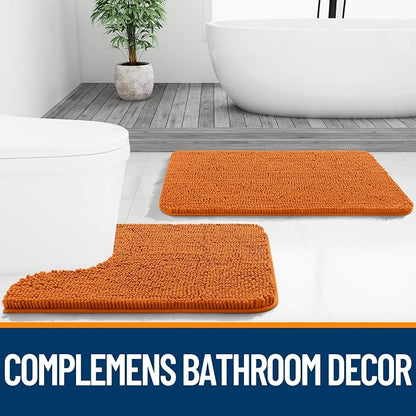 OLANLY Bathroom Runner Rugs 44x24, Extra Soft Absorbent Chenille Bath Rugs, Rubber Backing Quick Dry, Machine Washable Long Bath Mats for Bathroom Floor, Tub and Shower, Home Decor Accessories, Clay