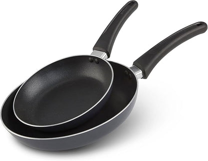 GoodCook Nonstick Aluminum Frying Pan Set, 8" and 10" Skillets, Black, Even Heating, Stay-Cool Ergonomic Handle, PFOA-Free Nonstick Coating, Ideal for Sautéing, Searing, and Frying
