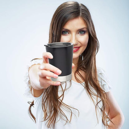 DISCOUNT PROMOS 12 oz. Itsy Vacuum Insulated Travel Mugs - 6 Pack - Black