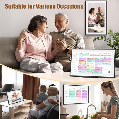 15.6 inch Wall Planner Digital Calendar Electronic Calendar Chore Chart,Smart Touchscreen Full HD Interactive Display for Family Schedules,Wall/Desk Mountable for Seamless Scheduling/Organizing