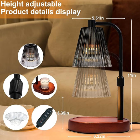 Candle Warmer Lamp with Timer Dimmer, Birthday Gifts for Women Mom, Height Adjustable for Jar Candles, House Warming Gifts & Office Dorm Vintage Room Home Decor, Wax Warmer Lamp