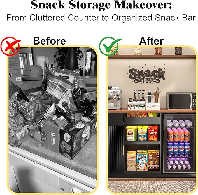GDLF Snack Bar Cabinet with Fridge Space, Snack Organizer with Storage and Candy Display Shelf, Coffee Station for Home Theater or Game Room, 51.2" L，Black