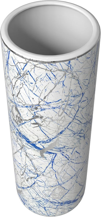 Red Lantern 24" Abstract Blue & Silver Umbrella Stand
