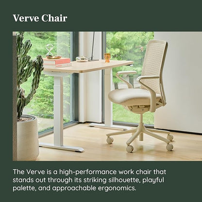Branch Verve Chair - High Performance Executive Office Chair with Contoured Back and Adjustable Lumbar Support - High Density Foam Cushion and 3D Knit Back - Fits 5' to 6', Up to 275 lbs, Wheat