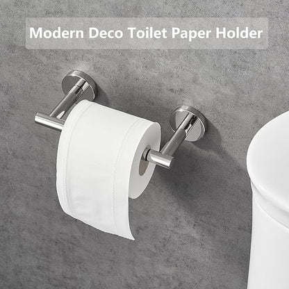 Toilet Paper Holder, Double Post Pivoting Design, Stainless Steel Rustproof Bathroom Tissue Holder, Wall Mount Fits Mega Rolls, for Home, RV, Commercial Bathroom Chrome