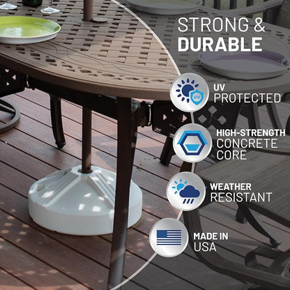 US Weight Durable 50 Pound Fillable Umbrella Base Designed to be Used with a Patio Table