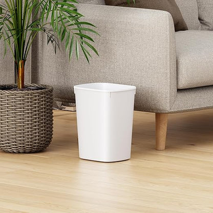 CEROELDA Small Bathroom Trash Can, 2.6 Gallon Slim Mini Garbage Can Small Trash Bin Plastic Waste Basket for Dorm Room, Bedroom, Office, Toilet (White)
