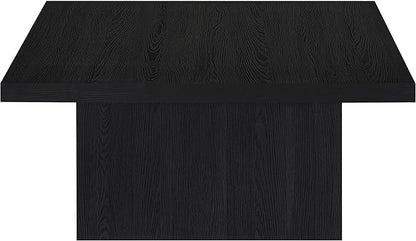 Coaster Home Furnishings - Devar - Wood - Square Coffee Table with Pedestal Base, Geometric Design and Contemporary Style - Living Room - Black - 706408