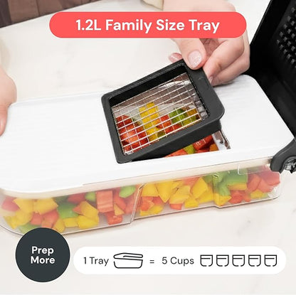 Fullstar Core Vegetable Chopper - Chop and Slice Lid - Food Chopper with Container, Veggie Chopper, Fruit Slicer, Onion Dicer - Meal Prep Essential - Kitchen Gadgets and Gifts (6-in-1, White/Black)