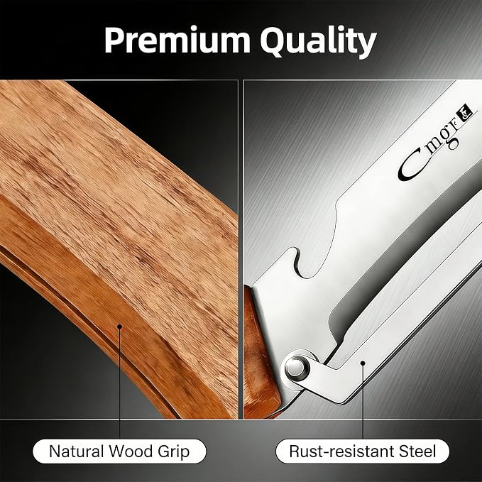 TEEVEA Vegetable Peeler, Stainless Steel Wooden Handle for Potato, Apple | Multifunctional, Ultra Sharp Zero-Snag Blade, Heavy Duty, Bottle Opener, Right-Hand Grip, Premium Fruit Veggie Kitchen Tool