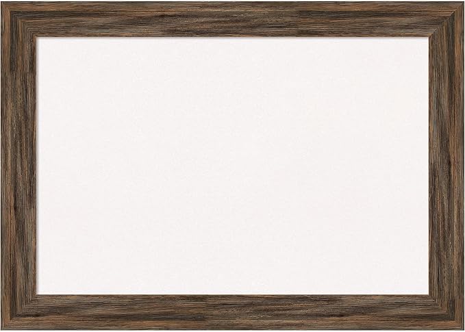 Amanti Art White Cork Board for Wall, 15x21 Vision Board with Brown Wood Frame, Small Corkboard Office Decor for Home Organization, Country Rustic Corkboard Pinboard to Display Items for Home