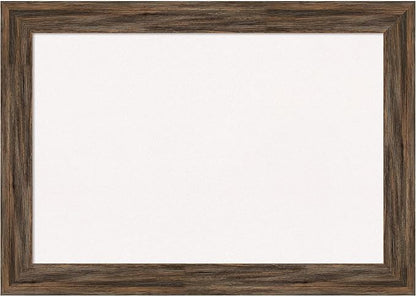 Amanti Art White Cork Board for Wall, 15x21 Vision Board with Brown Wood Frame, Small Corkboard Office Decor for Home Organization, Country Rustic Corkboard Pinboard to Display Items for Home