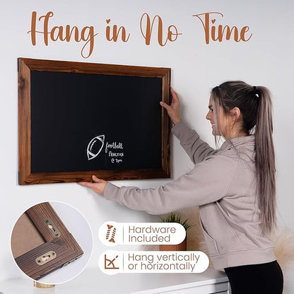 Loddie Doddie Magnetic Chalkboard Sign - 20 x 30 in Rustic Wood Frame - Easy-Erase Surface & Magnet Display - Magnetic Chalkboard Calendar - Rustic Magnet Board