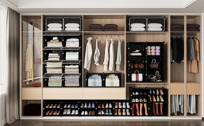 HOMIDEC Shoe Rack Organizer, 8 Tier Shoe Storage Cabinet 48 Pair Plastic Shoe Organizer Shelves for Closet Hallway Bedroom Entryway