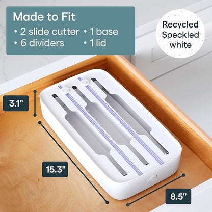 YouCopia StoraRoll Food Wrap Dispenser 3-in-1, Aluminum Foil Wrap Organizer