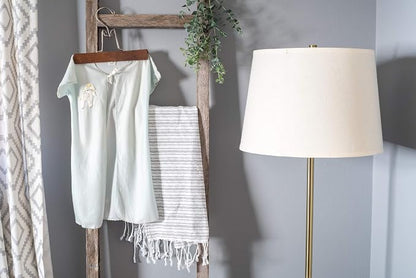 BarnwoodUSA Rustic Farmhouse Decorative Ladder - Our 47 inch Ladder can be Mounted Horizontally or Vertically and is Crafted from Upcycled Wood | No Assembly Required | Weathered Gray