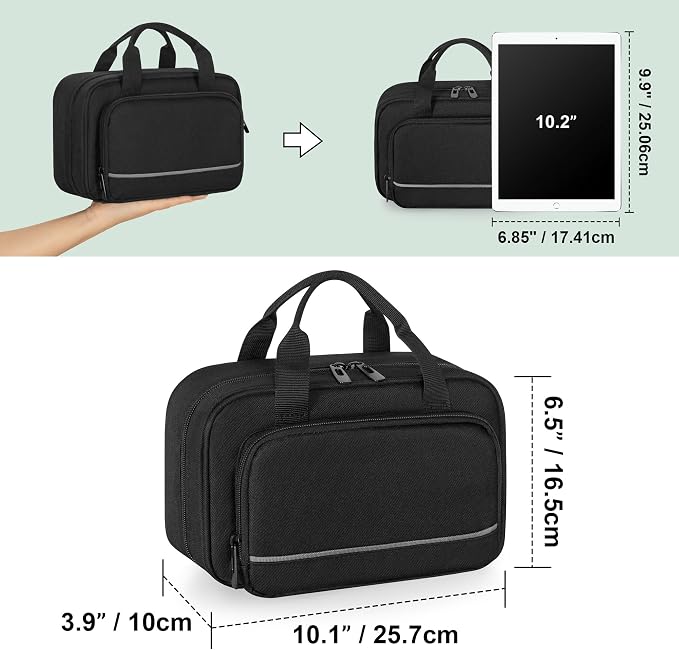 CURMIO Carrying Case Compatible with Brother P-Touch PT-D220/PT-D210 Label Maker, Portable Storage Holder Organizer Bag for Label Printer Machine, Label Tape, AC Adapter, Battery, USB Cable, Bag Only