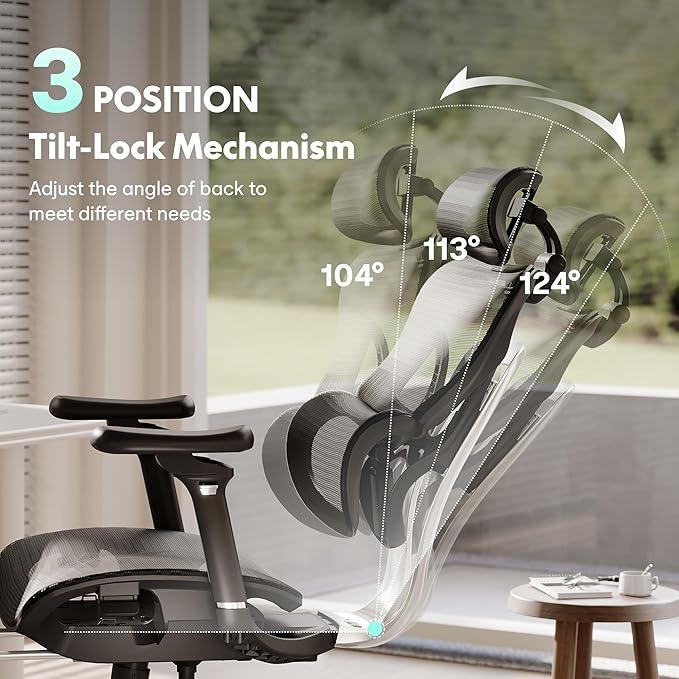FLEXISPOT ErgoX Max Ergonomic Office Chair Black - Aluminum Alloy Frame & Base, 661 lb Capacity, 5D Armrests, 4D Adaptive Lumbar & 4D Headrest