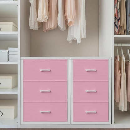 BOLUO Closet Drawers Pink 3 Drawer Dresser for Closet Organizers and Storage Bedroom Dorm Modern
